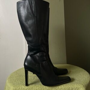 Alpine Black Heeled Leather Boots